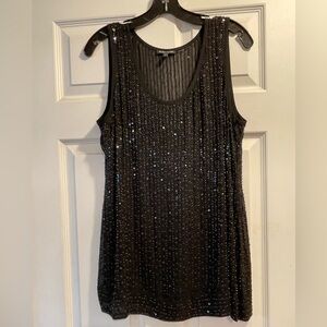Eileen Fisher Black Sequin Tank Top